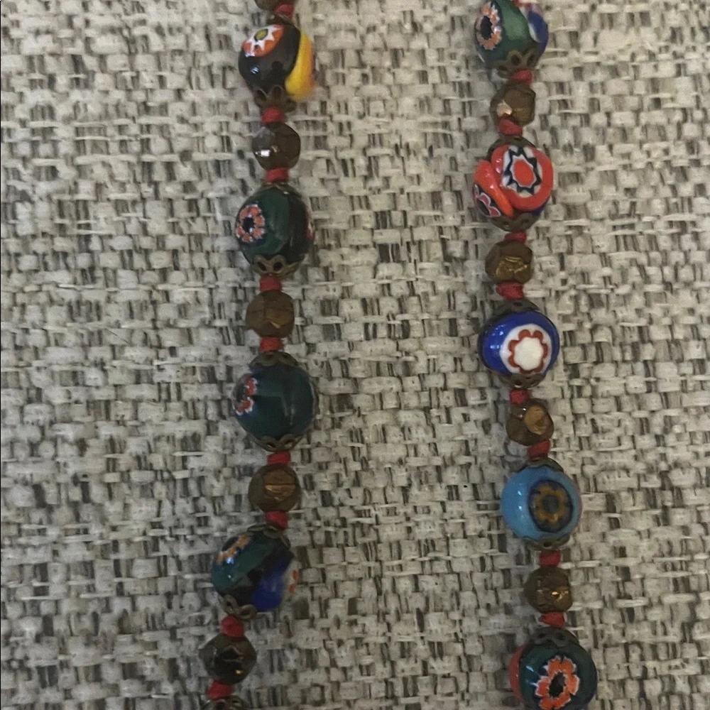 Vintage Italian Murano Millefiori Art Glass Beaded Necklace‎ - Picture 8 of 11